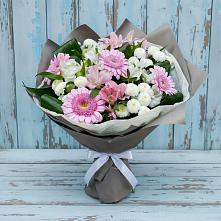 Букет цветов из:  Герберы, Альстромерии и Хризантемы #REPLACE_PRED# Катайске