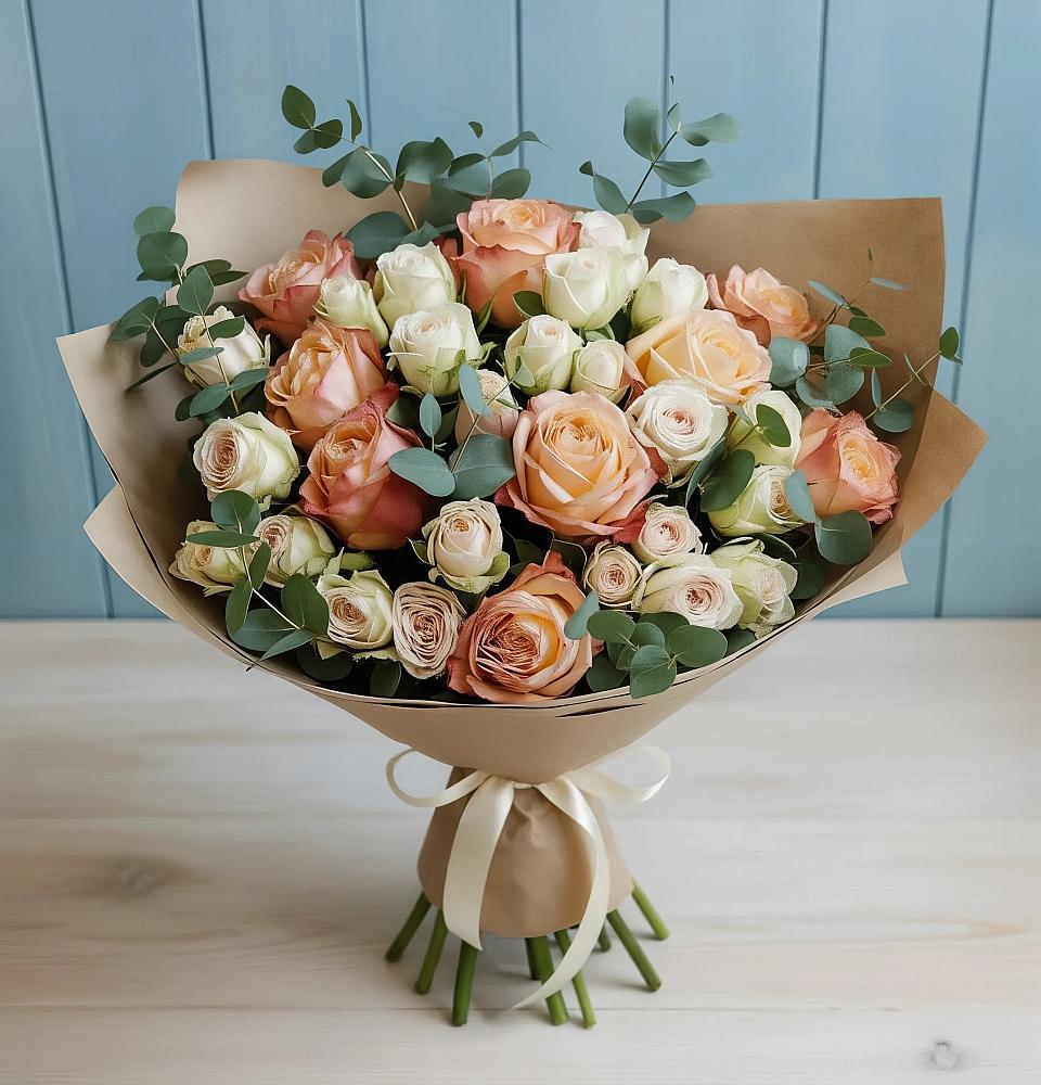 Букет цветов из: Альстромерии и Розы в Катайске