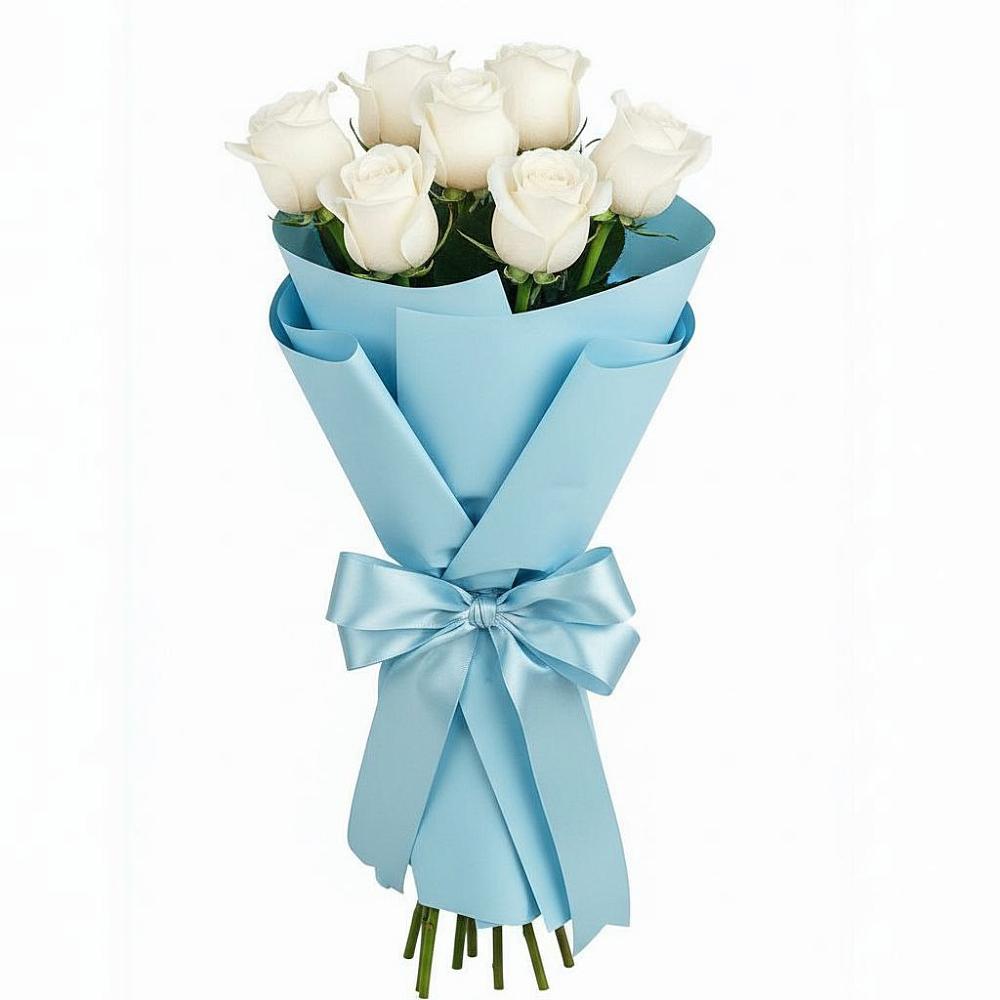 Букет 7 белых роз Проуд в Катайске