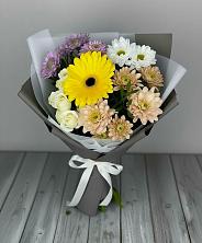 Букет цветов из:  Розы, Герберы и Хризантемы в Катайске