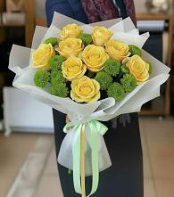 Букет цветов из:  Хризантемы и Розы в Катайске
