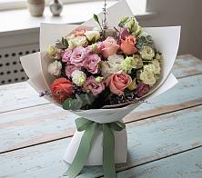 Букет цветов из:  Розы, Лизиантусы и Гвоздики #REPLACE_PRED# Катайске