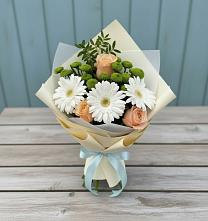 Букет цветов из:  Герберы, Розы и Хризантемы #REPLACE_PRED# Катайске