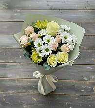 Букет цветов из:  Альстромерии, Розы и Хризантемы в Катайске