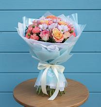 Букет цветов из:  Хризантемы и Розы #REPLACE_PRED# Катайске